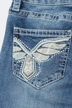 New Gina Tricot Y sparkle low flare jeans Blauw