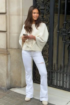 Sale Gina Tricot Y too messy flare jeans Wit