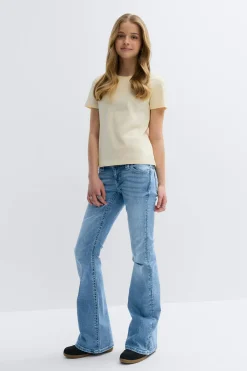 Online Gina Tricot Y too messy flare jeans tall Blauw