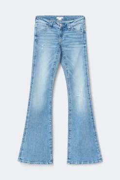 Online Gina Tricot Y too messy flare jeans tall Blauw