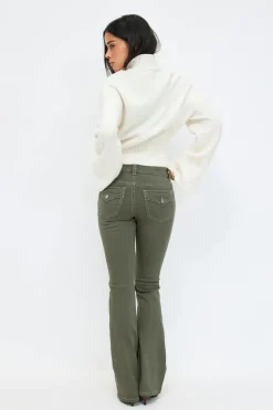 Best Gina Tricot Y2k low bootcut jeans Groen