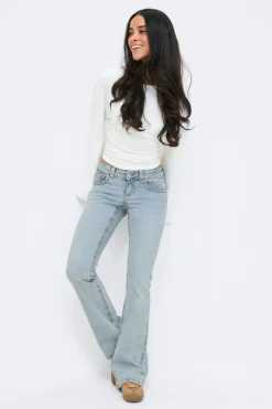 Best Gina Tricot Y2k low bootcut jeans Blauw