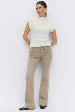 Online Gina Tricot Y2k low bootcut jeans Beige