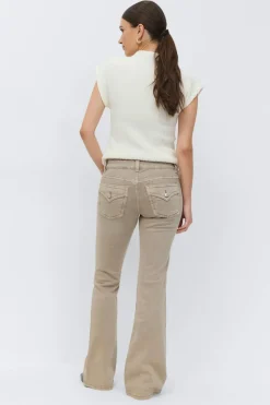 Online Gina Tricot Y2k low bootcut jeans Beige