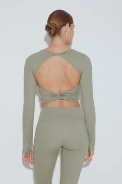 Sale Gina Tricot Yoga twist top Groen