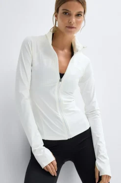 Best Gina Tricot Zip yoga jacket Wit